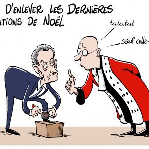 Impression dessin Sarkozy et le bracelet électronique