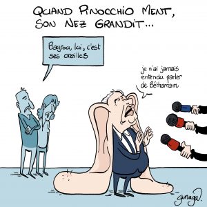Impression dessin Bayrou menteur