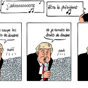 Impression dessin Droits de douane Trump