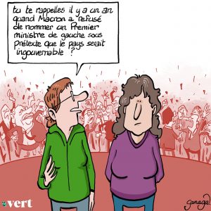 Impression dessin Macron et la gauche au gouvernement