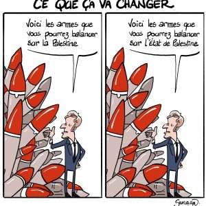 Impression dessin Macron et la Palestine