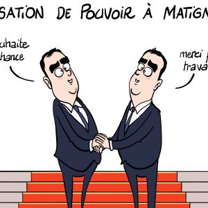 Impression dessin Lecornu et la passation de pouvoir