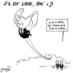 Impression dessin Il est libre, Bayrou