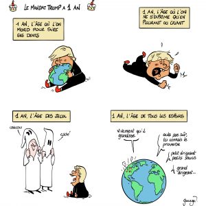 Impression dessin Mandat de Trump
